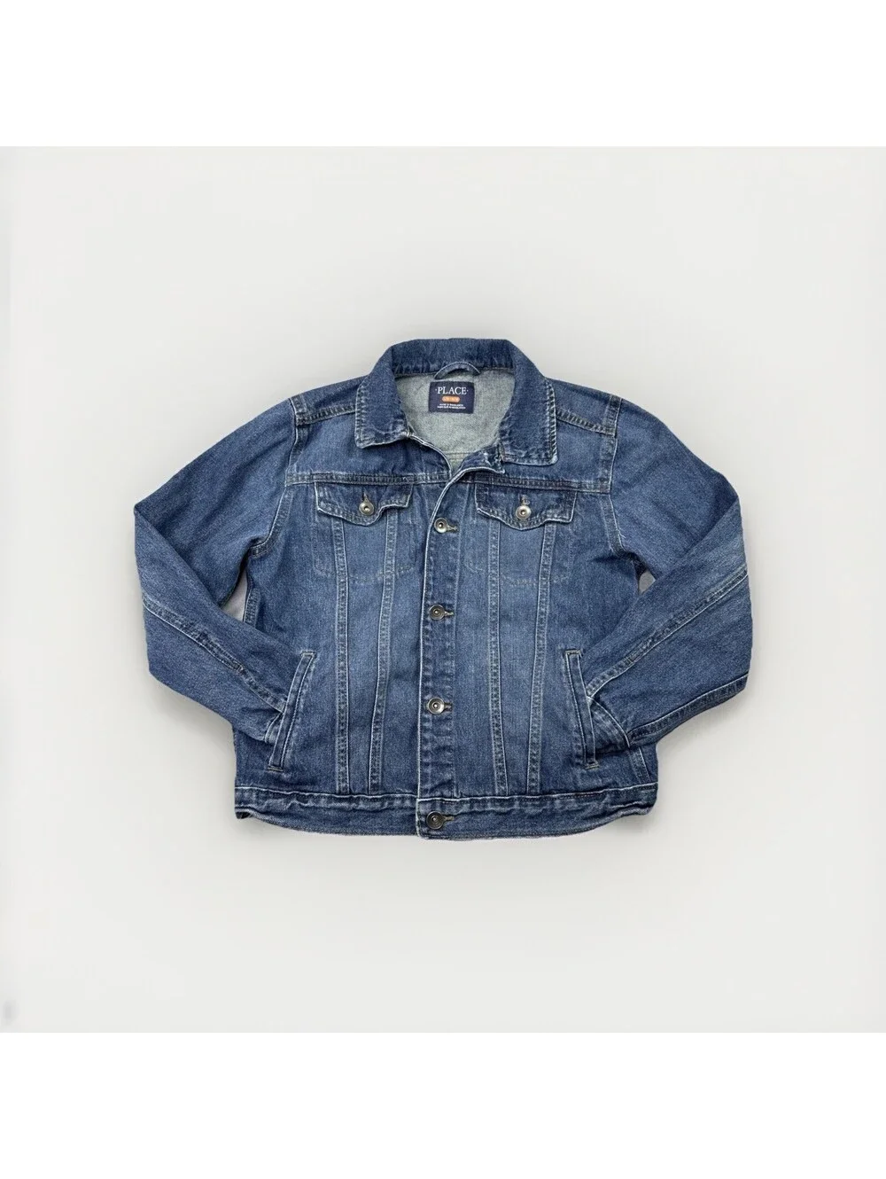 Childrens Place Size Large 10/12 Denim Blue Long Sleeve Jean Jacket Button